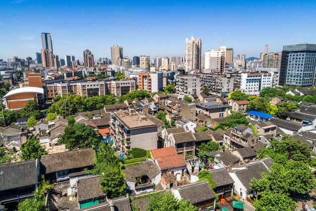 una vista de ojo de pájaro de shanghai