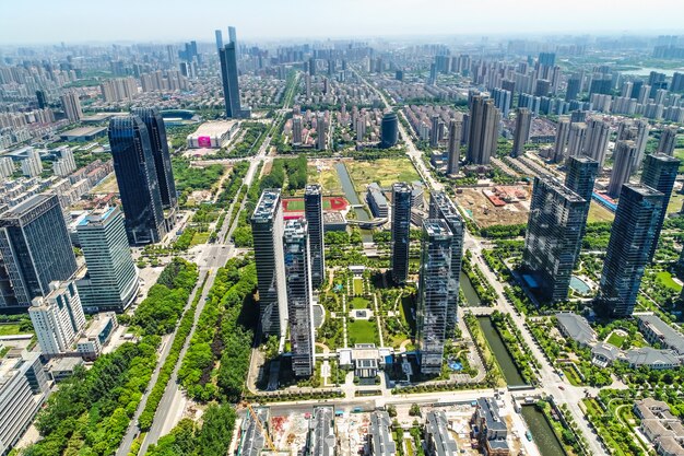 una vista de ojo de pájaro de shanghai