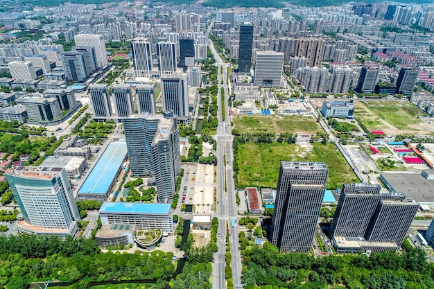 una vista de ojo de pájaro de shanghai