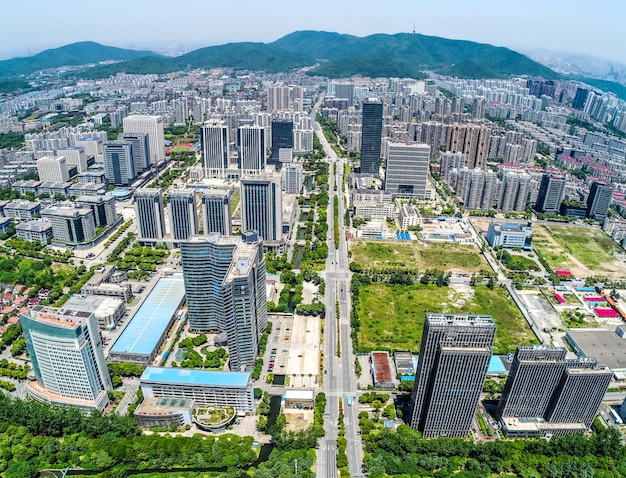 Foto gratuita una vista de ojo de pájaro de shanghai