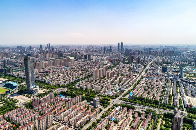 una vista de ojo de pájaro de shanghai