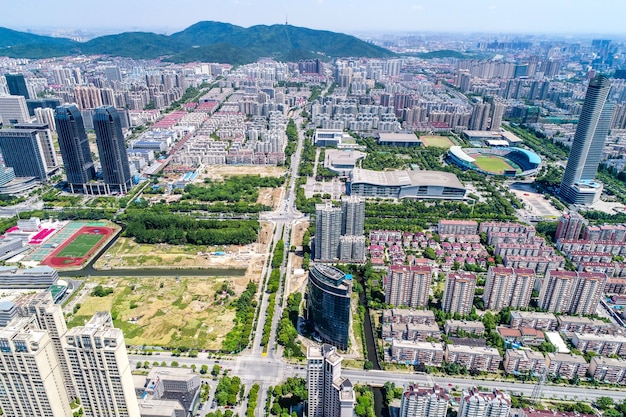 una vista de ojo de pájaro de shanghai