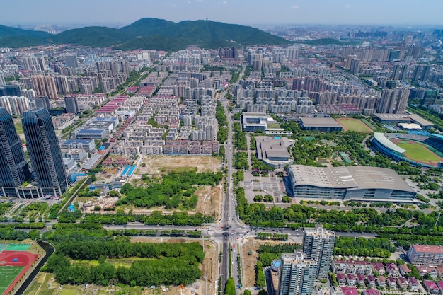 una vista de ojo de pájaro de shanghai