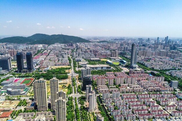 una vista de ojo de pájaro de shanghai