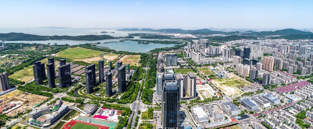 una vista de ojo de pájaro de shanghai