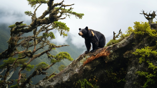 Vista del oso panda salvaje