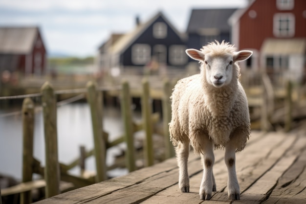 Foto gratuita vista de las ovejas al aire libre en la naturaleza
