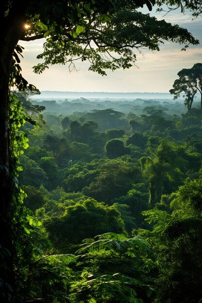 Vista del paisaje natural con bosque