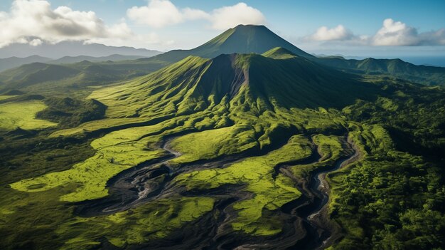 Vista del paisaje natural con montañas