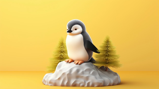 Foto gratuita vista del pájaro pingüino en 3d