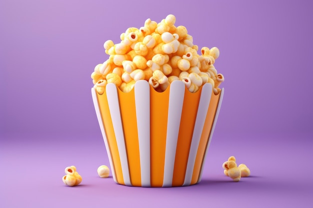 Foto gratuita vista de las palomitas de maíz del cine en 3d