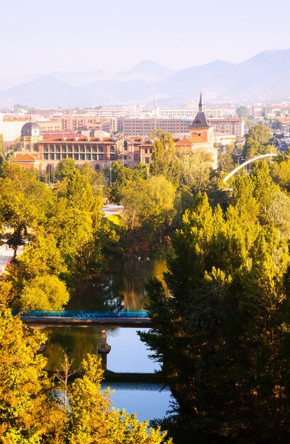 Vista de Pamplona con el río Arga