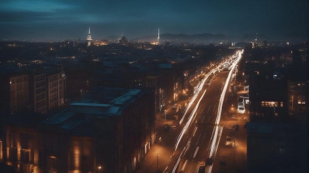 Foto gratuita vista panorámica de la ciudad nocturna de san petersburgo.