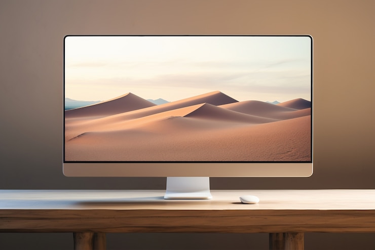 Foto gratuito vista de la pantalla del monitor de la computadora con el escritorio