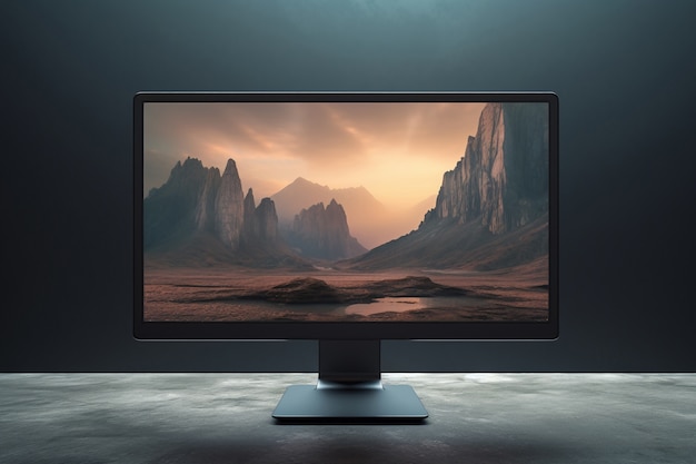 Vista de la pantalla del monitor de la computadora