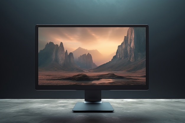 Foto gratuita vista de la pantalla del monitor de la computadora