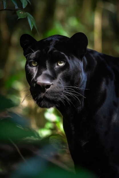 Foto gratuita vista de pantera negra en estado salvaje