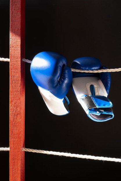 Foto gratuita vista, de, par, de, guantes de boxeo