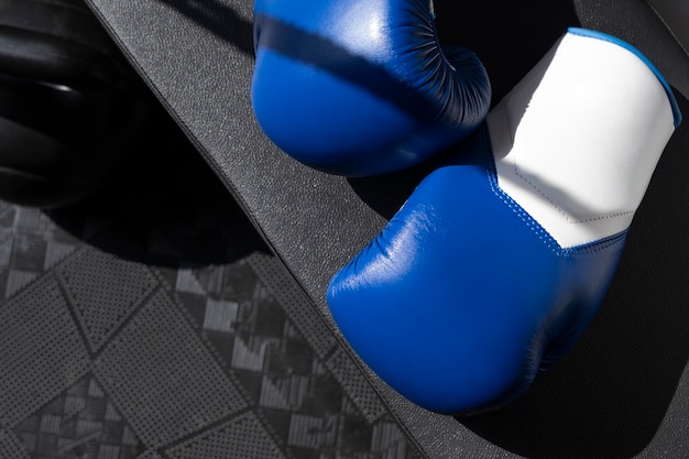 vista, de, par, de, guantes de boxeo