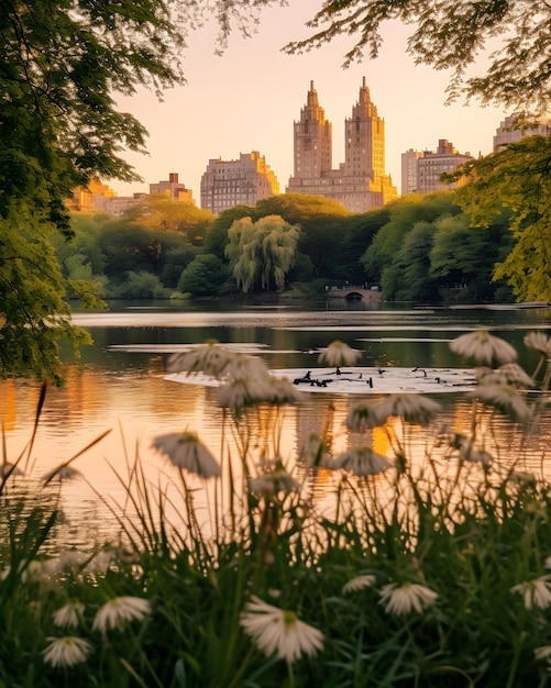 Foto gratuita vista del parque central en la ciudad de nueva york