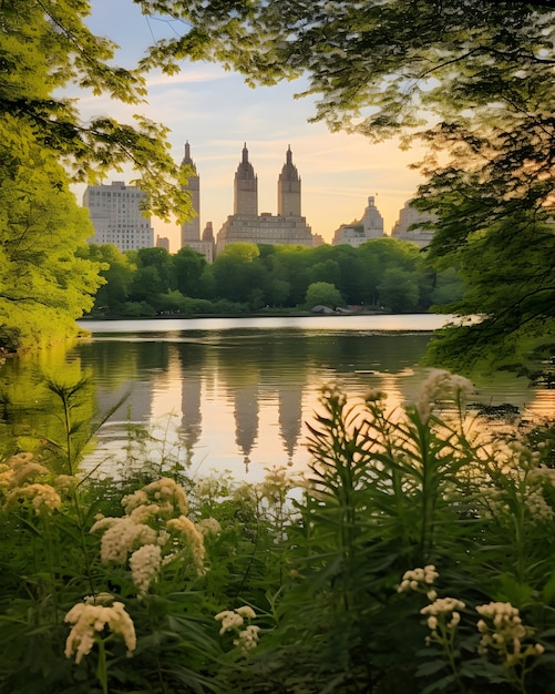 Foto gratuita vista del parque central en la ciudad de nueva york