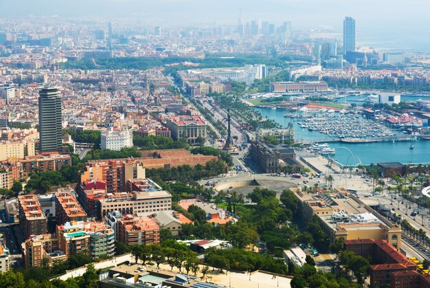 vista de la parte costera de Barcelona desde el helicóptero