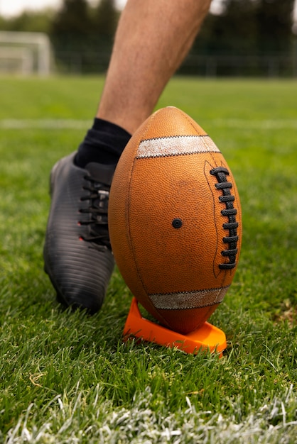 Foto gratuita vista de la pelota de fútbol americano