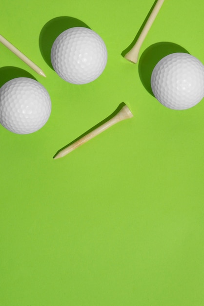 Vista de pelotas para el deporte de golf.