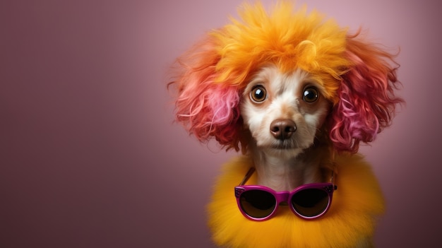 Foto gratuita vista de un perro gracioso con gafas de sol