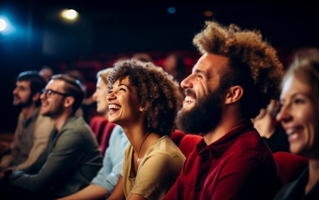 Vista de personas riendo en un espectáculo de comedia