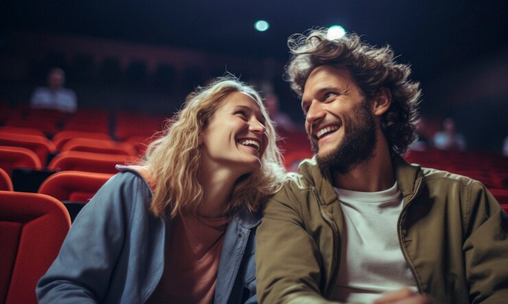Vista de personas riendo en un espectáculo de comedia