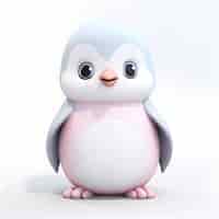 Foto gratuita vista del pingüino animado 3d de dibujos animados