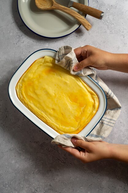 Vista del plato tradicional portugués empadao