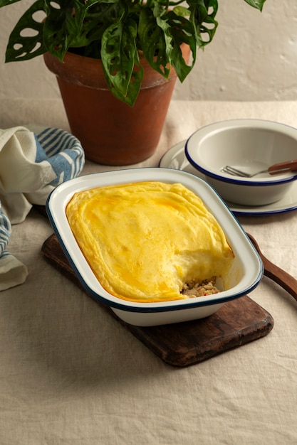 Vista del plato tradicional portugués empadao