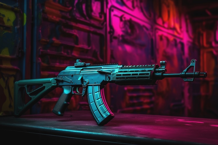 Foto gratuito vista de poderosa arma 3d.