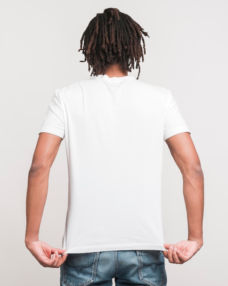 Foto gratuito vista posterior del hombre en ropa casual