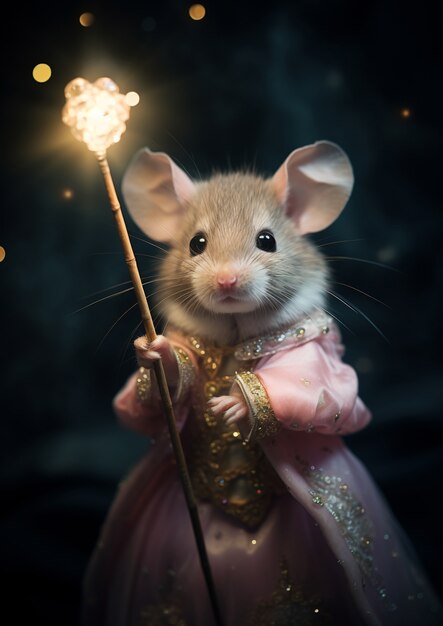 Vista de la princesa rata con el bastón