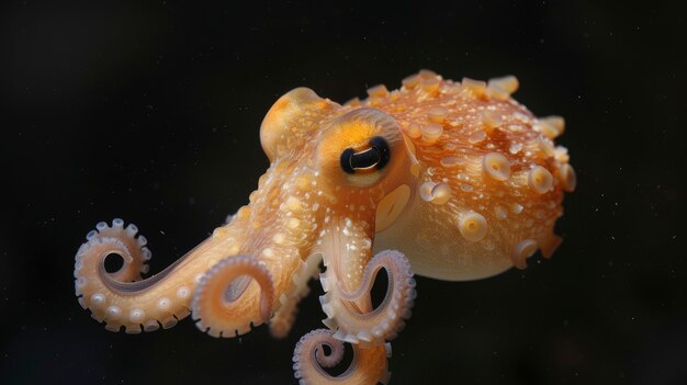 Vista del pulpo en su hábitat natural submarino