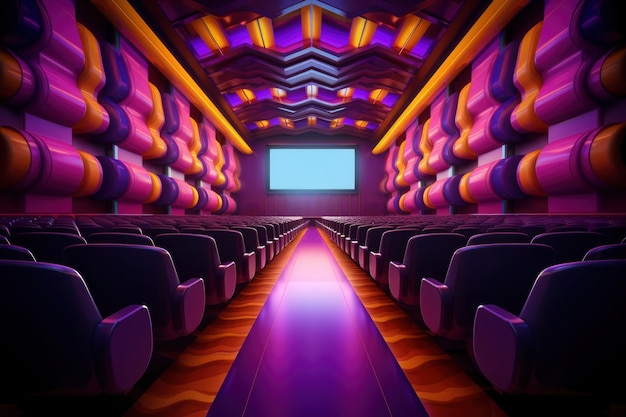 Foto gratuita vista de la sala de cine en 3d