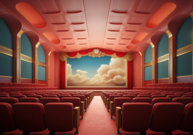 Vista de la sala de cine en 3D