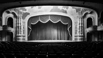 Foto gratuita vista de la sala de teatro en blanco y negro