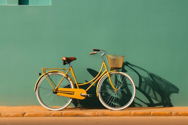 Foto gratuita vista de una simple bicicleta contra la pared.