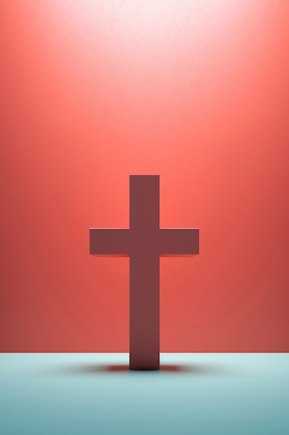 Foto gratuita vista de una simple cruz religiosa en 3d