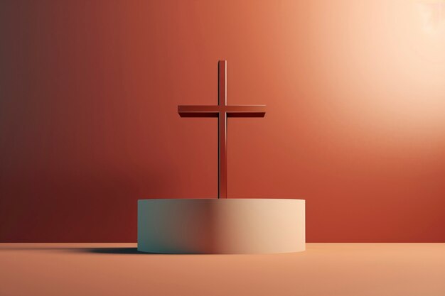 Foto gratuita vista de una simple cruz religiosa en 3d