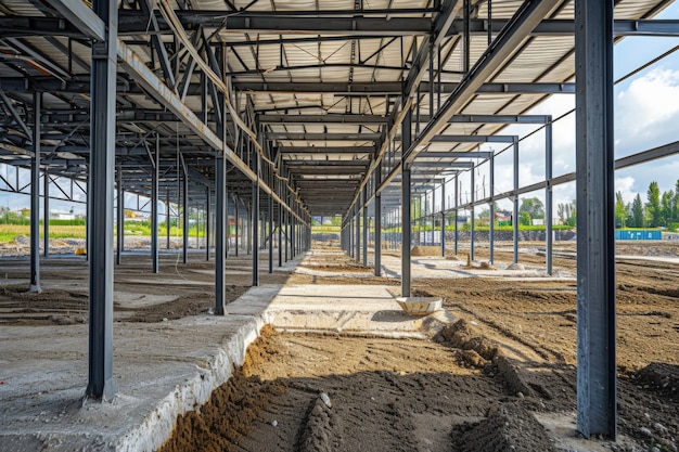 Vista de un sitio de construcción moderno