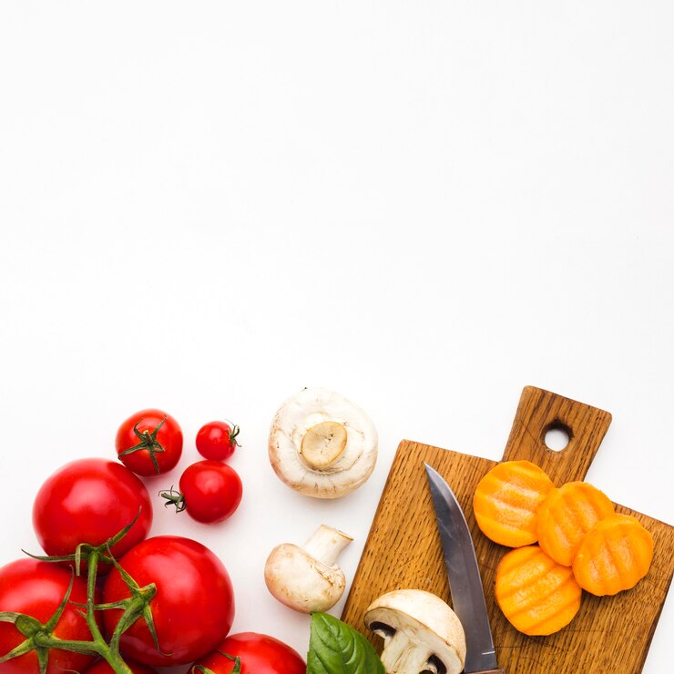 Foto gratuito vista superior arreglo colorido de verduras con espacio de copia