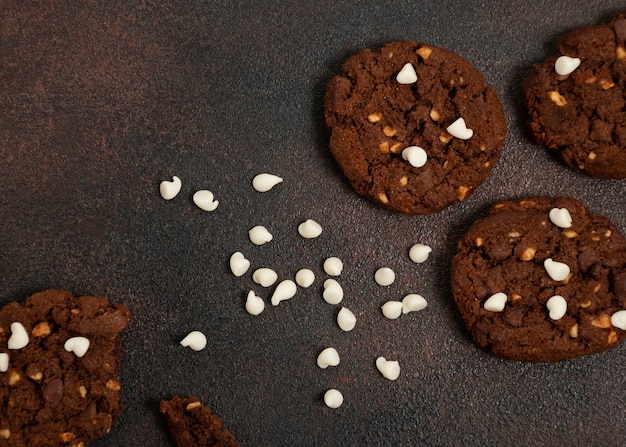 Foto gratuita vista superior del arreglo de galletas deliciosas