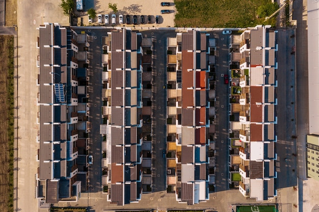 Vista superior de casas de pueblo textura