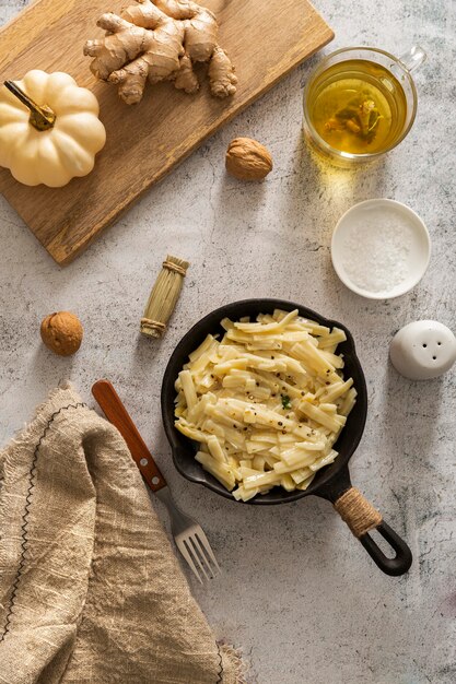 Foto gratuita vista superior del concepto de comida de invierno