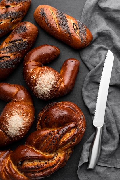 Foto gratuita vista superior del concepto de pastelería deliciosa